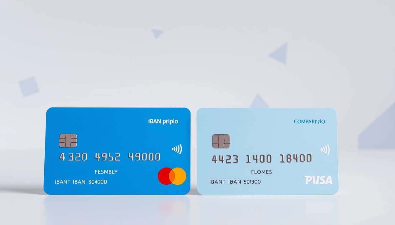 comparación de cuentas digitales con IBAN propio y compartido