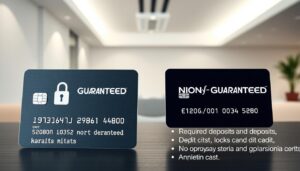 comparación de tarjetas de crédito garantizada y sin garantía